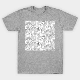 Oil Painted Gray Flowers T-Shirt